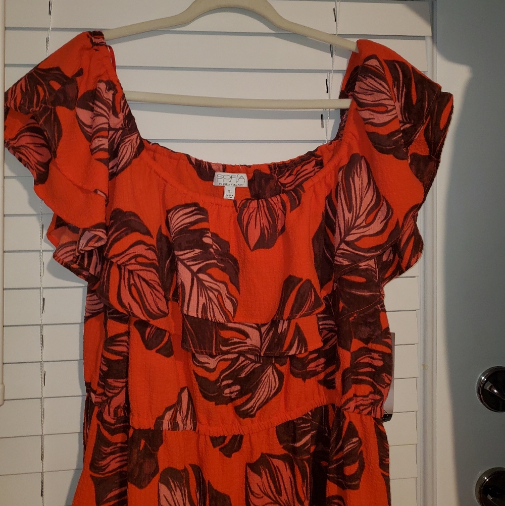 Sofia Vergara Ruffle Off Shoulder Maxi Dress - Picture 5 of 11